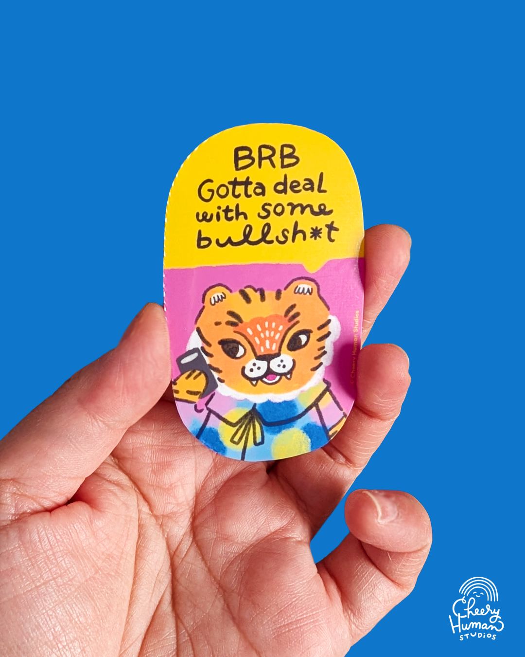 BRB Dealing with BS - Handmade Vinyl Sticker – Cheery Human Studios