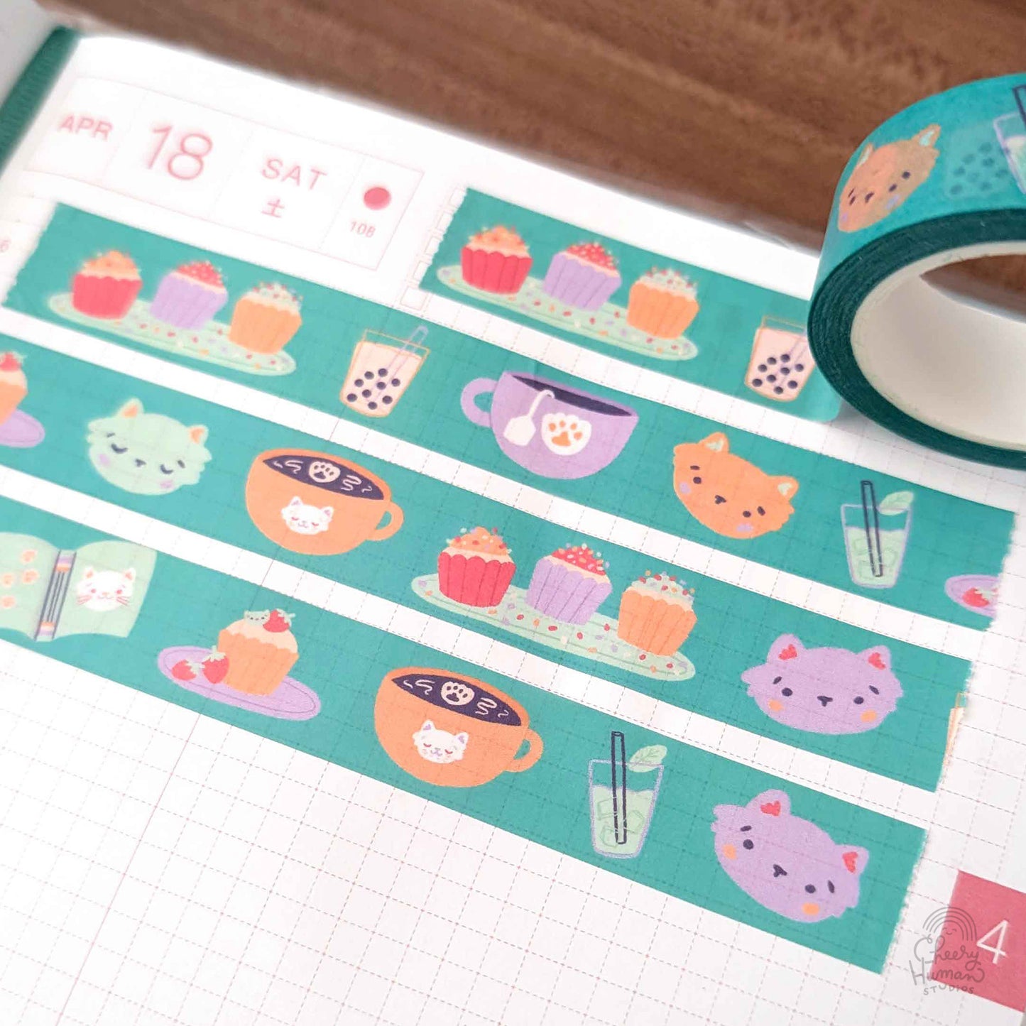 Cozy Cat Cafe - Washi Tape