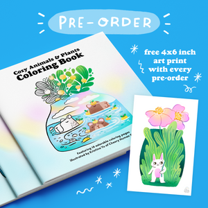 PRE-ORDER | Cozy Animals & Plants Coloring Book (includes free 4x6 art print)