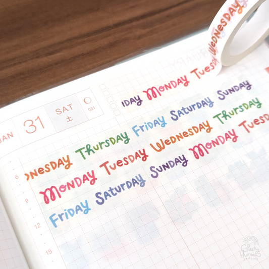 Days of the Week v2.0 - 10mm Washi Tape