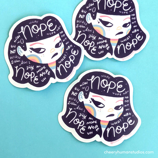 Hair Emotions 1: Nope - Vinyl Sticker