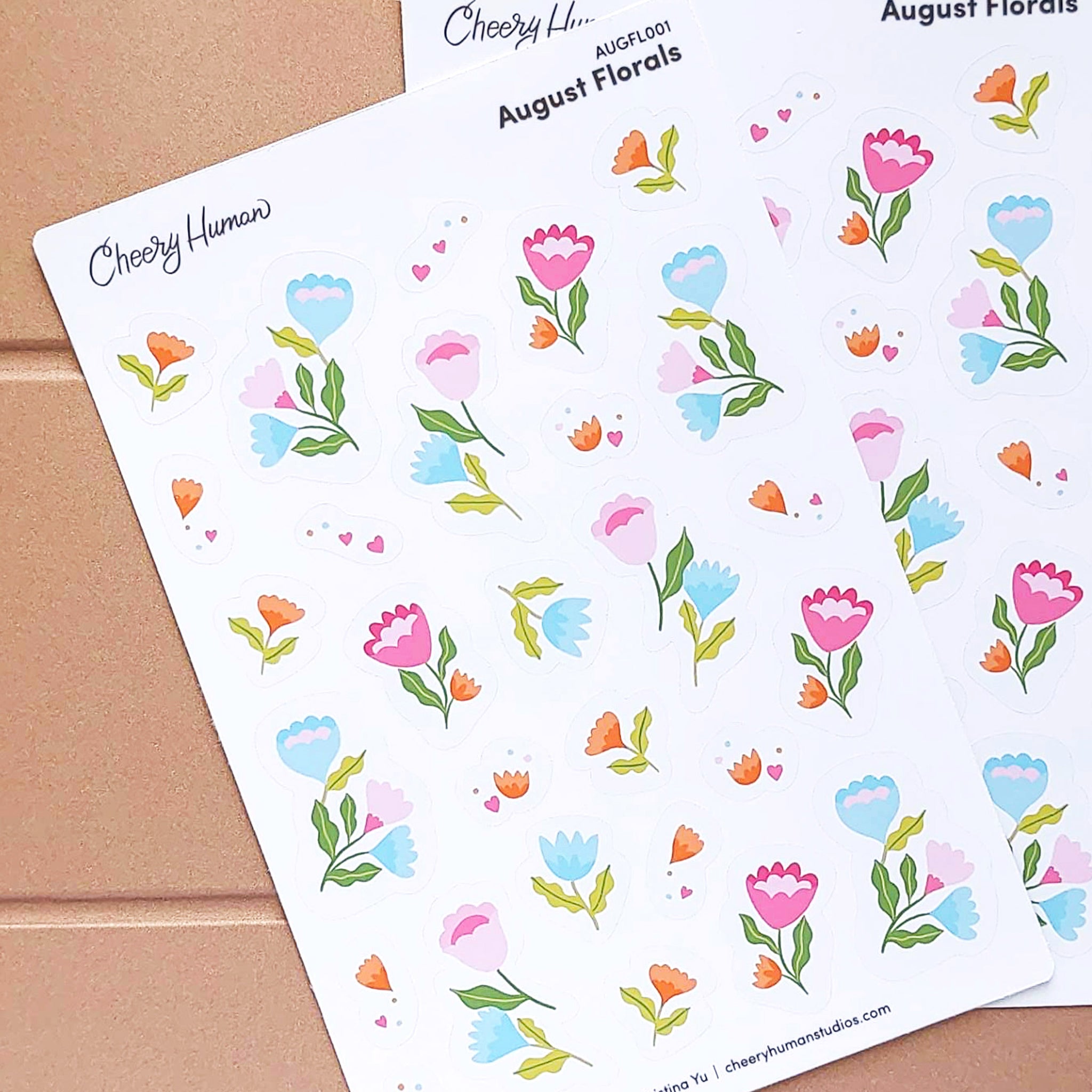 August Florals | Single Sticker Sheet or Pack of 5