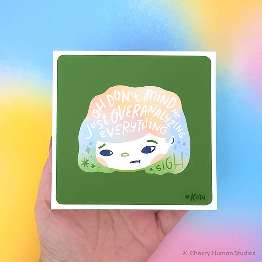 Hair Emotions 2: Overanalyzing - 5x5 Art Print