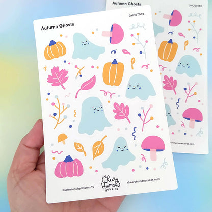 Autumn Ghosts - Sticker Sheet | Single Sticker Sheet or Pack of 5