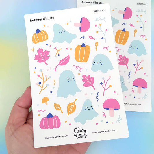Autumn Ghosts - Sticker Sheet | Single Sticker Sheet or Pack of 5