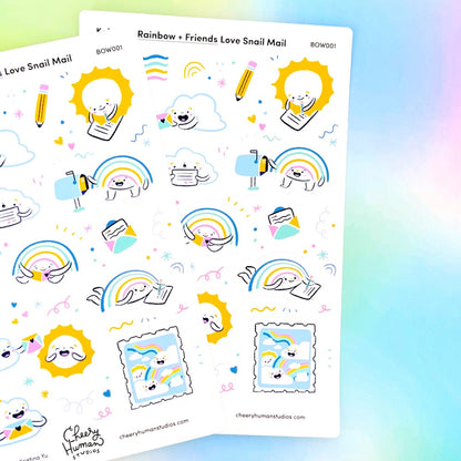 Koko the Rainbow & Friends Love Snail Mail - Sticker Sheet | Single Sticker Sheet or Pack of 5