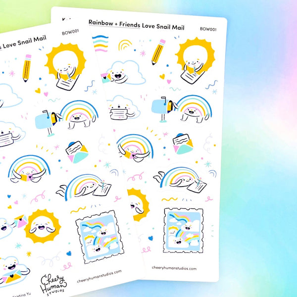 Koko the Rainbow & Friends: Snail Mail Sticker Set (2 Sticker Sheets & 4 Vinyl Stickers)