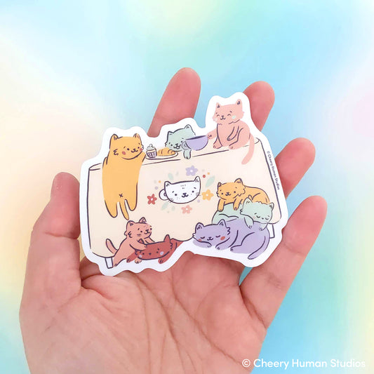Cat Cafe - Handmade Vinyl Sticker