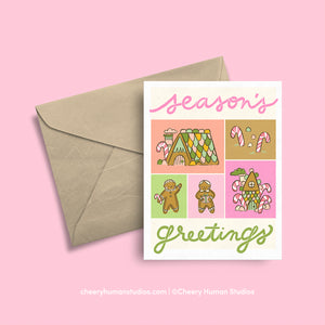 Seasons Greetings Gingerbread Village - Greeting Card | Holiday Greeting Card | Christmas