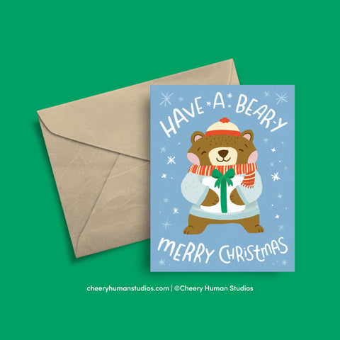 Merry (Bear-y) Christmas - Greeting Card | Holiday Greeting Card