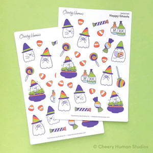 Happy Ghosts | Single Sticker Sheet or Pack of 5