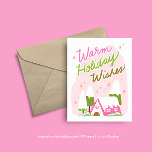 Warm Holiday Wishes - Greeting Card | Holiday Greeting Card | Christmas