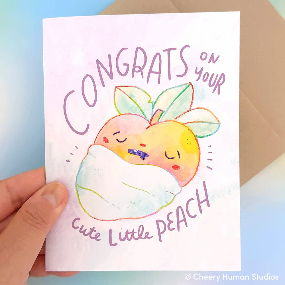 Congrats on Your Cute Little Peach - New Baby | Newborn Greeting Card