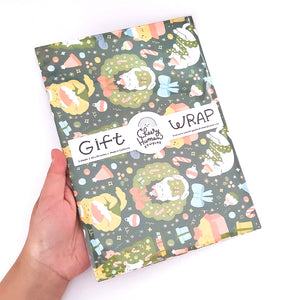 Cute Cat Holiday Gift Wrap - Folded Flat Pack of 2 Sheets