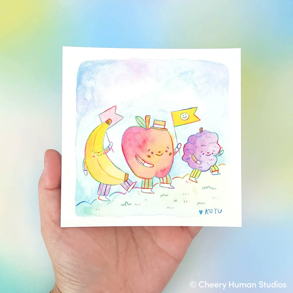 Fruit Parade - 5x5 Art Print