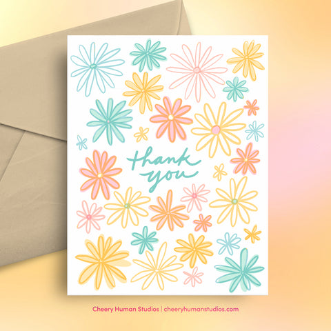 Thank You Florals Greeting Card | Thanks | Gratitude