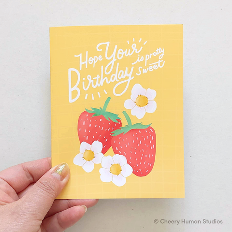 Sweet Birthday Strawberry - Greeting Card | Birthday