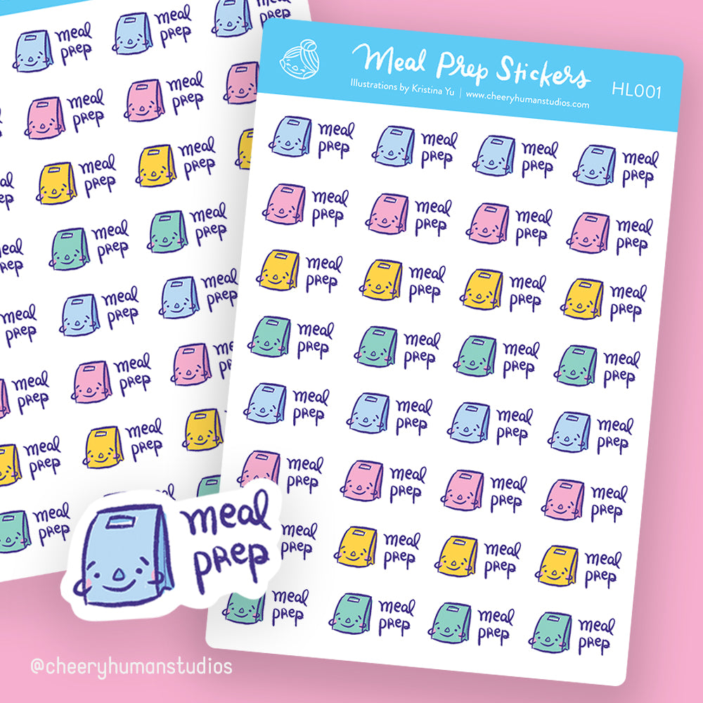 Meal Prep Stickers - Stickers | Single Sticker Sheet or Pack of 5