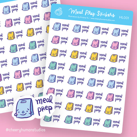 Meal Prep Stickers - Stickers | Single Sticker Sheet or Pack of 5