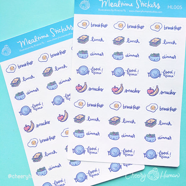 Meal Time Stickers - Stickers | Single Sticker Sheet or Pack of 5