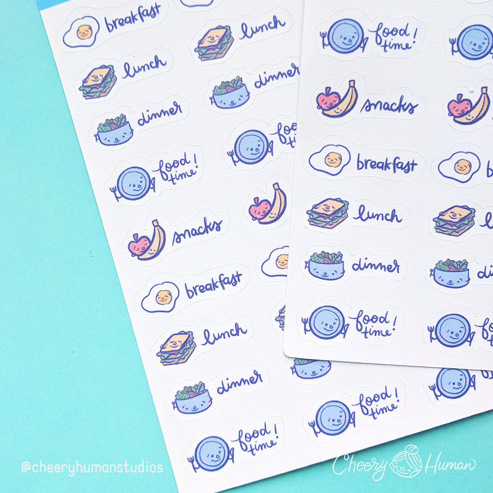 Meal Time Stickers - Stickers | Single Sticker Sheet or Pack of 5