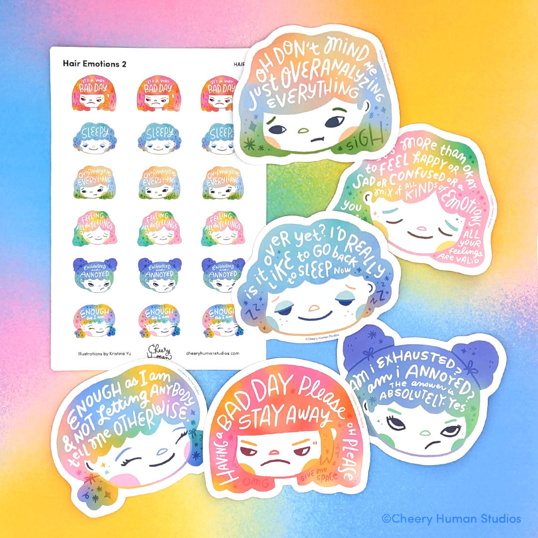 Hair Emotions 2: Vinyl Sticker & Sticker Sheet Set