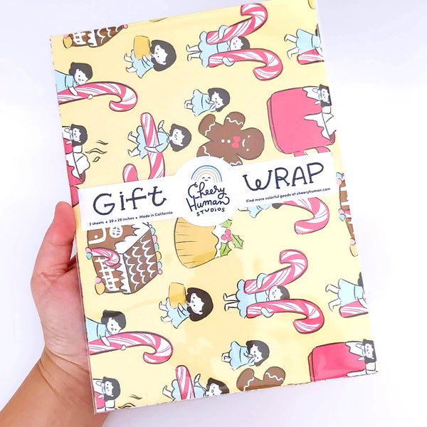 Holiday Treats Gift Wrap - Folded Flat Pack of 2 Sheets