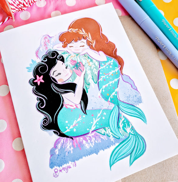 Mermaid Gift Exchange - Art Print