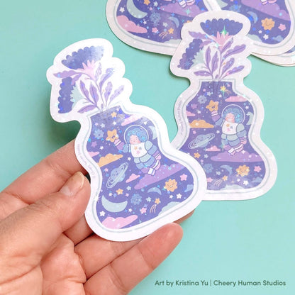 Celestial Explorer (Starry Holographic) - Handmade Vinyl Sticker