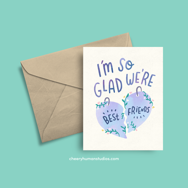 So Glad We're Best Friends  |  Friendship Greeting Card | Greeting Card | Love Greeting Card