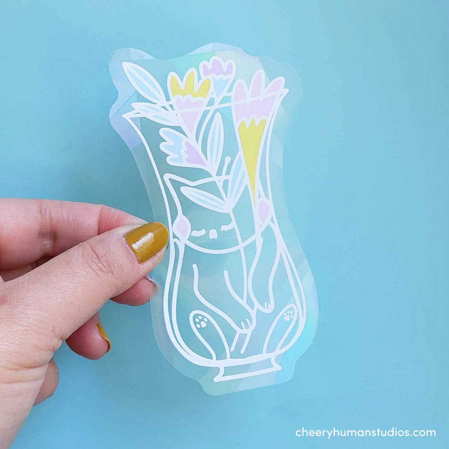 Cat & Flowers - Rainbow Suncatcher