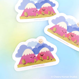 Pink Mountains - Handmade Vinyl Sticker