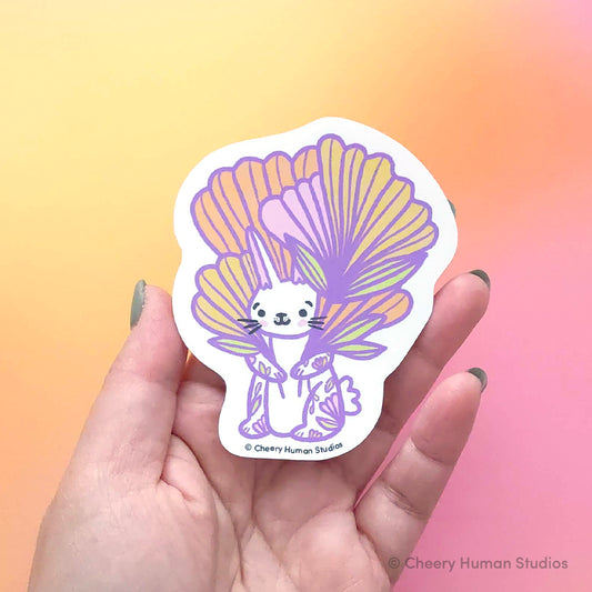 Rabbit & Bouquet - Handmade Vinyl Sticker