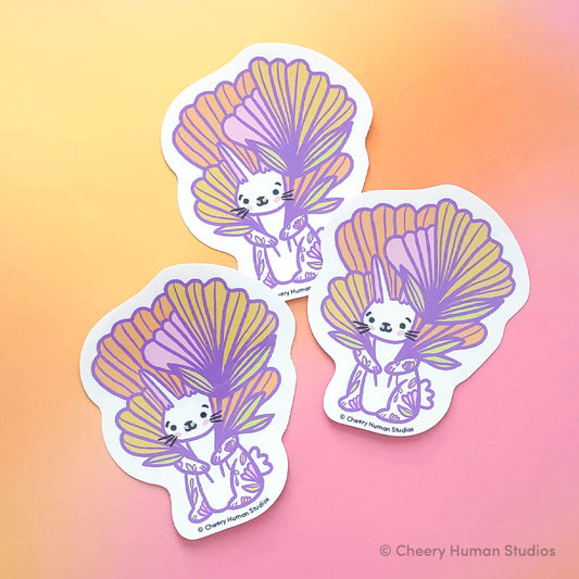 Rabbit & Bouquet - Handmade Vinyl Sticker