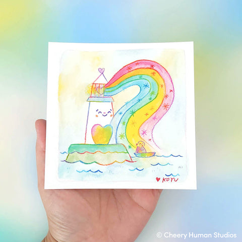Rainbow Lighthouse - 5x5 Art Print