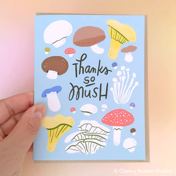 Thanks so Mush - Mushroom Thank You Greeting Card