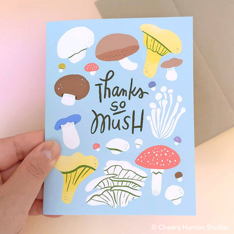 Thanks so Mush - Mushroom Thank You Greeting Card