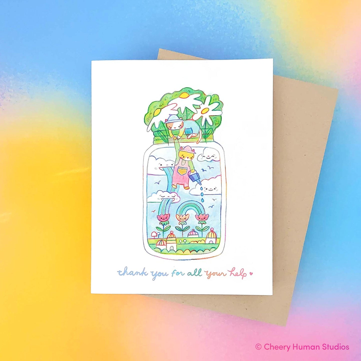 Thank You for All Your Help | Tiny Worlds + Cats Greeting Card