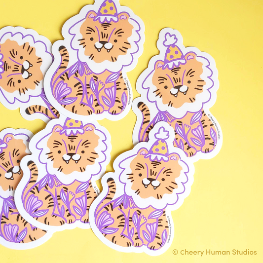 Party Tiger - Handmade Vinyl Sticker