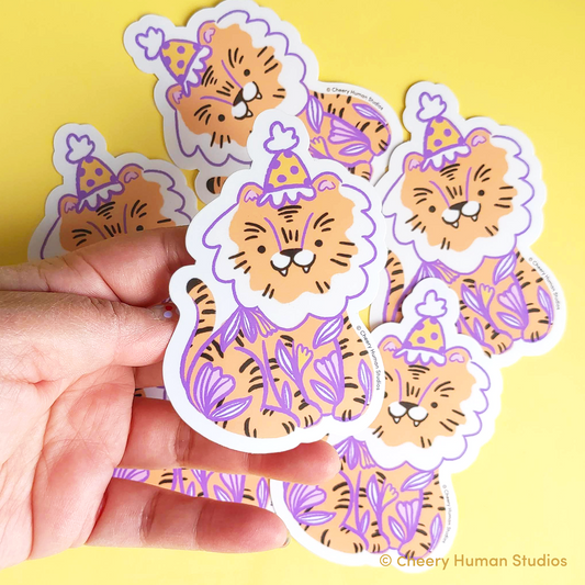 Party Tiger - Handmade Vinyl Sticker