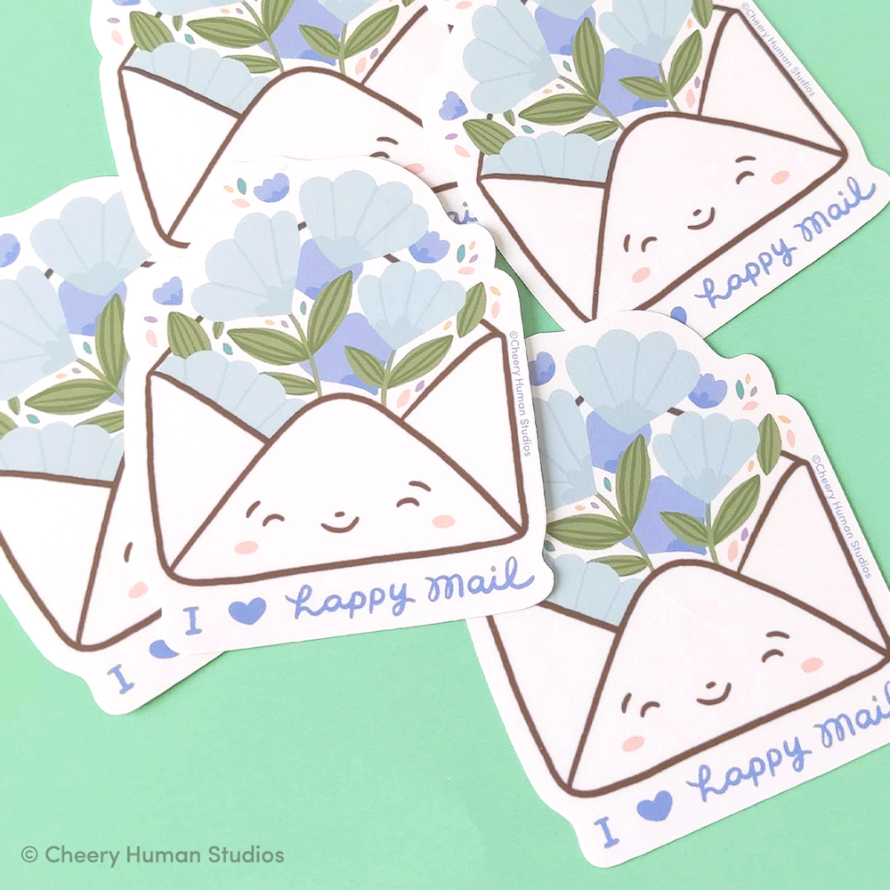 I Love Happy Mail - Handmade Vinyl Sticker