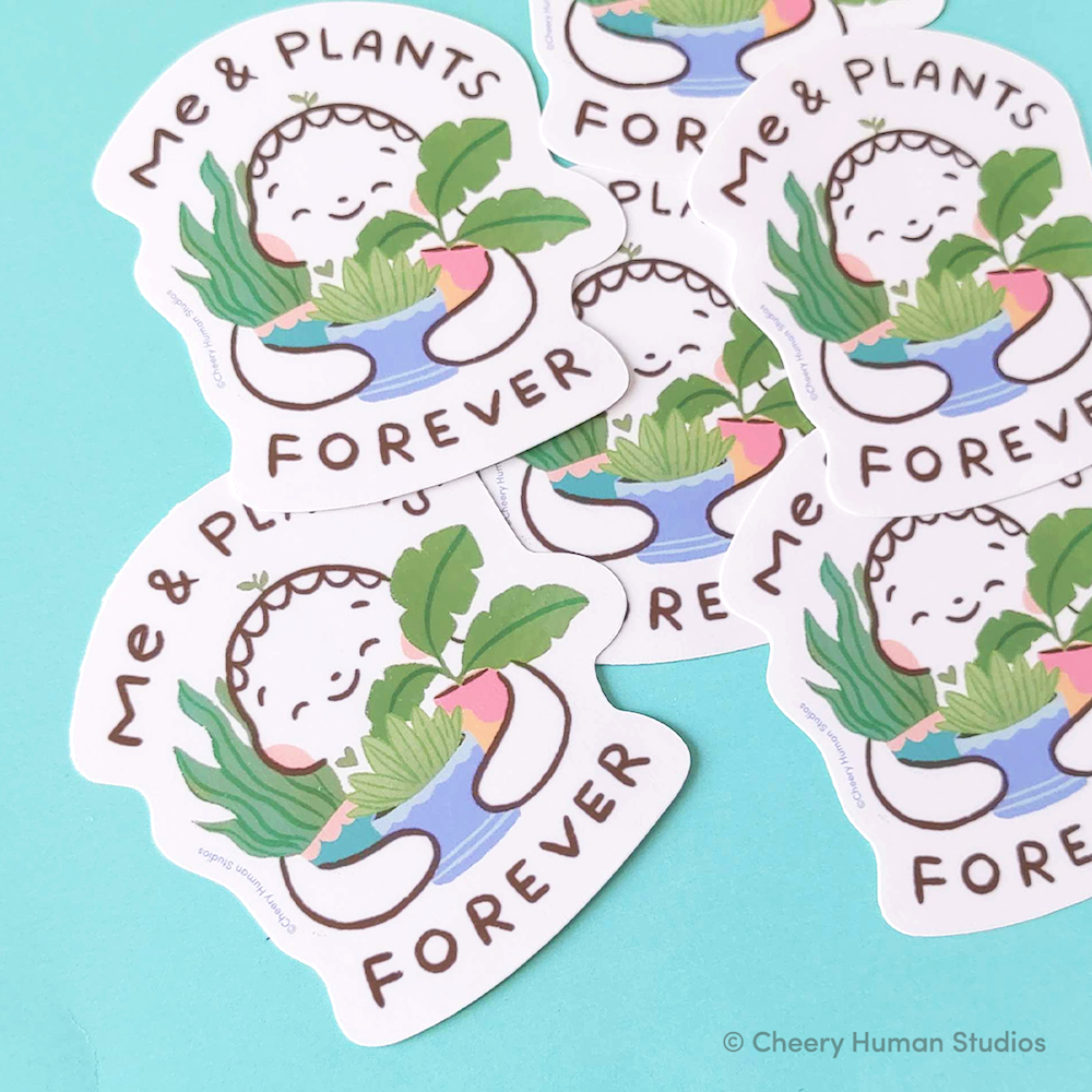Me & Plants Forever - Handmade Vinyl Sticker