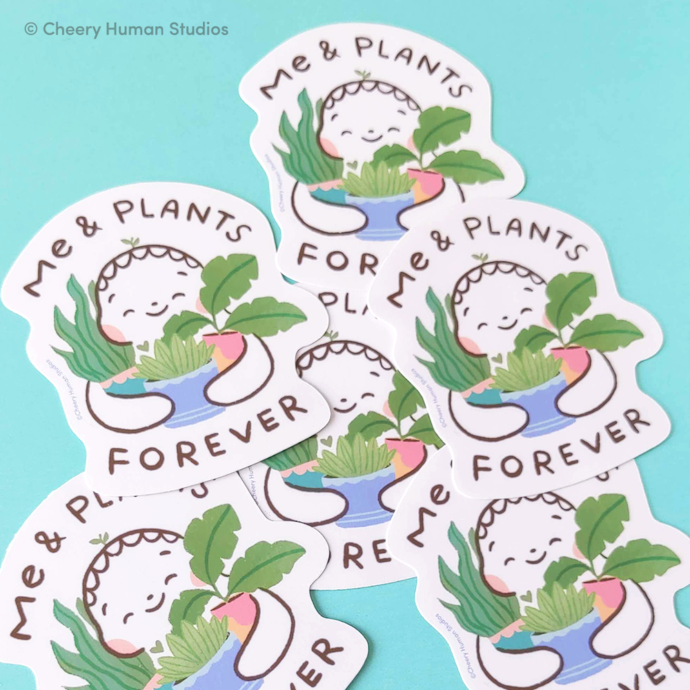 Me & Plants Forever - Handmade Vinyl Sticker