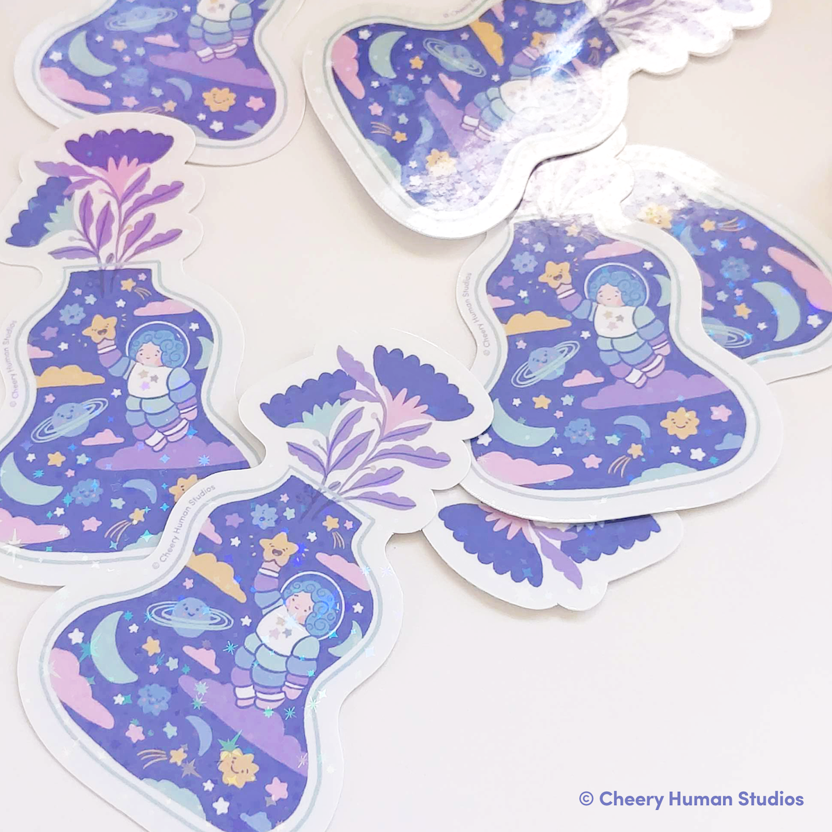 Celestial Explorer (Starry Holographic) - Handmade Vinyl Sticker