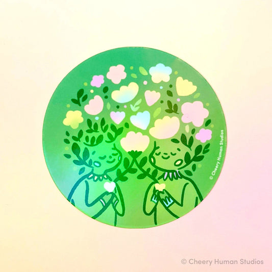 Heartfelt Connection (Holographic) - Handmade Vinyl Sticker