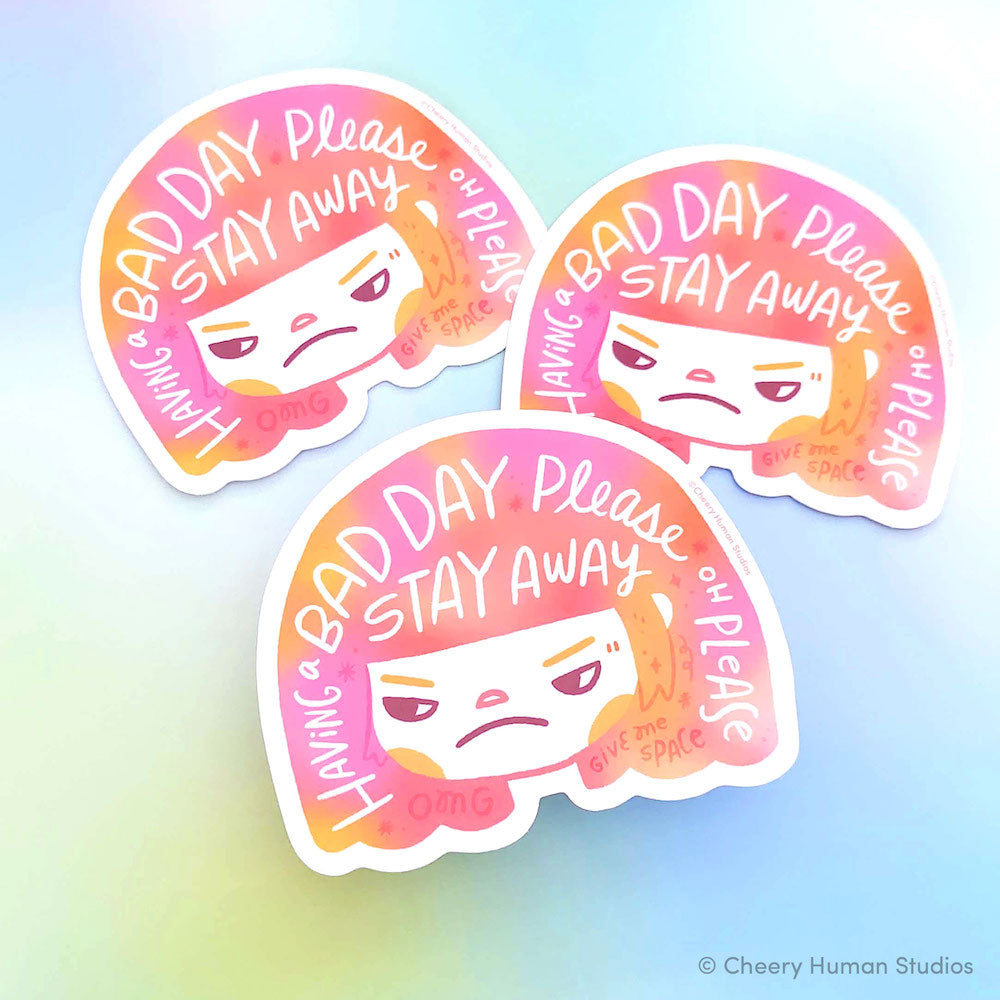 Hair Emotions 2: Bad Day - Handmade Vinyl Sticker