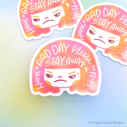 Hair Emotions 2: Bad Day - Handmade Vinyl Sticker