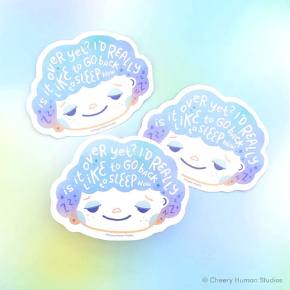 Hair Emotions 2: Sleepy - Handmade Vinyl Sticker