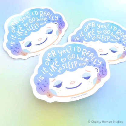 Hair Emotions 2: Sleepy - Handmade Vinyl Sticker