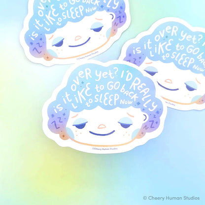 Hair Emotions 2: Sleepy - Handmade Vinyl Sticker